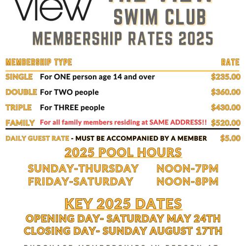 The View Swim Club Membership 2025